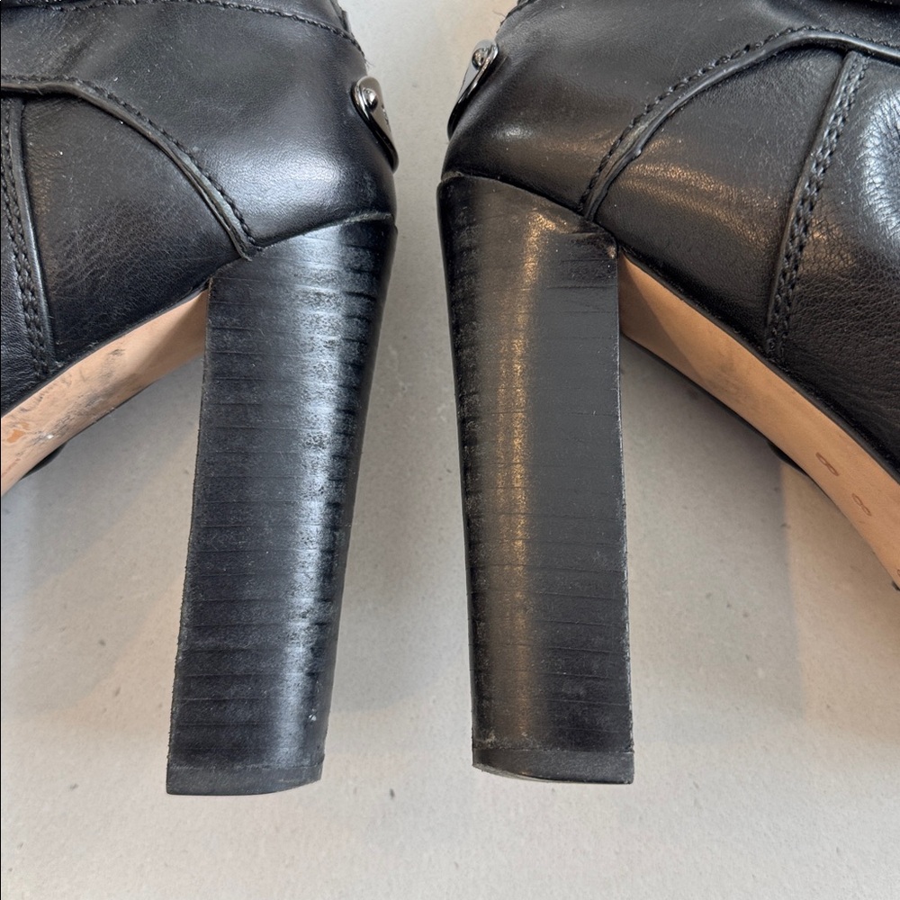 Coach Angelina Black Leather Heeled Boots - Picture 12 of 13